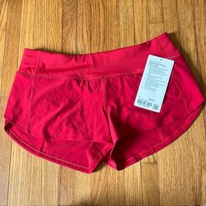 NWT lululemon Speed Up LR Short 2.5” Lined, red, size 6